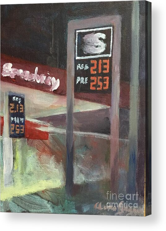 Speedway Acrylic Print featuring the painting Speedway by Claire Gagnon