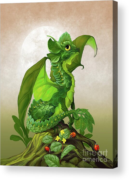 Spinach Acrylic Print featuring the digital art Spinach Dragon by Stanley Morrison