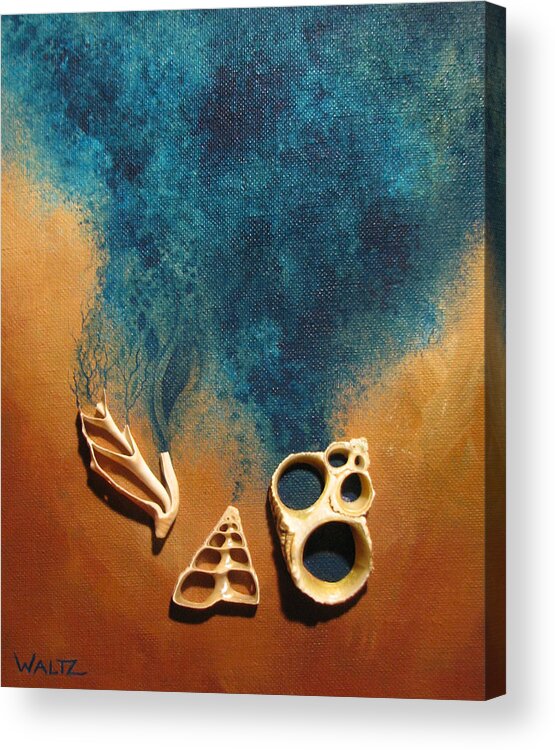 Shells Ocean Seaside Sand Spirits Acrylic Print featuring the painting Spirits Of Shells by Beth Waltz