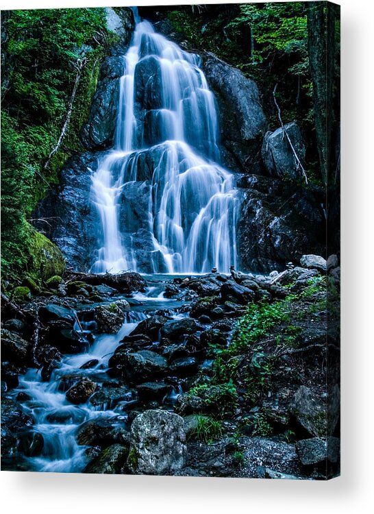 Granville Acrylic Print featuring the photograph Spring at Moss Glen falls by Jeff Folger