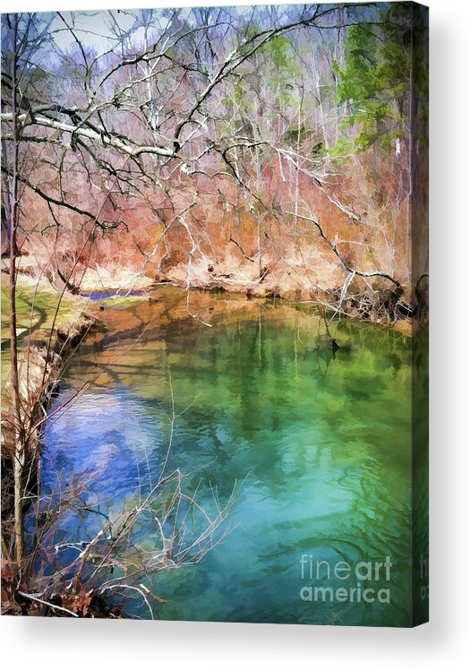 Spring Acrylic Print featuring the photograph Spring Beginnings Along The Creek by Kerri Farley