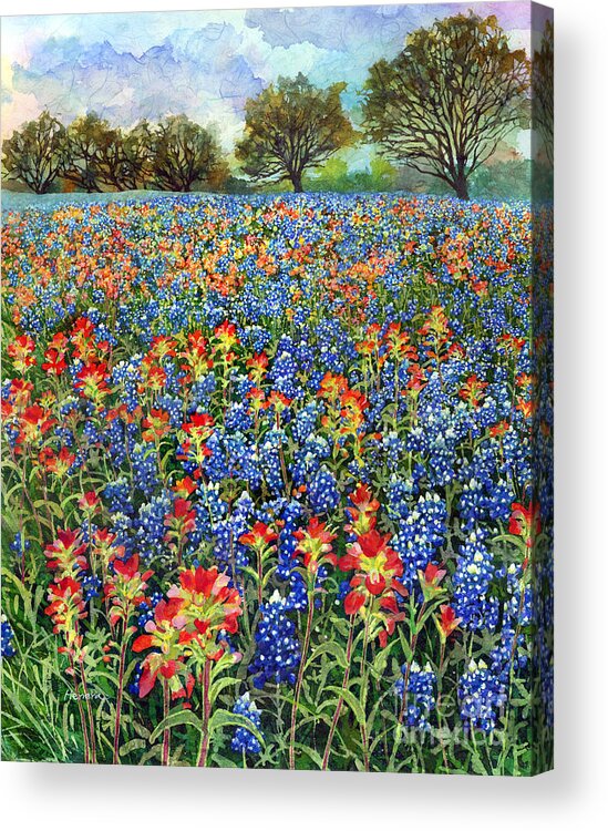 Wild Flower Acrylic Print featuring the painting Spring Bliss by Hailey E Herrera