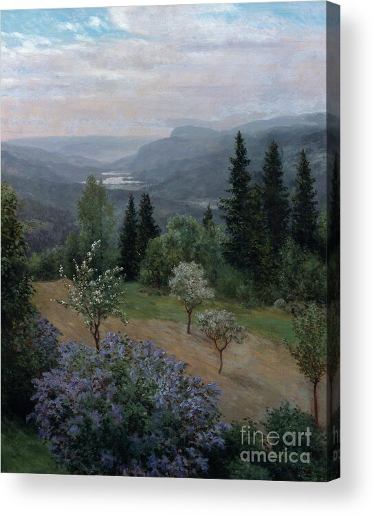 Christian Skredsvig Acrylic Print featuring the painting Spring in Hagan by O Vaering