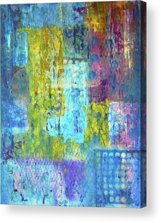 Blue Abstracts Acrylic Print featuring the painting Spring Into Summer by Everette McMahan jr