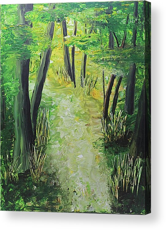 Earth Day Acrylic Print featuring the painting Spring Path by April Burton