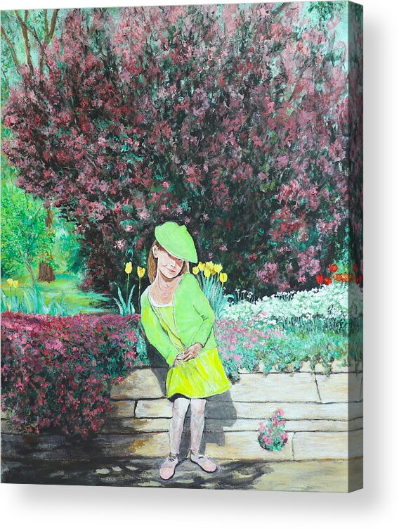 Rachel Rae Roderick Acrylic Print featuring the painting Springtime on Iris by Tom Roderick