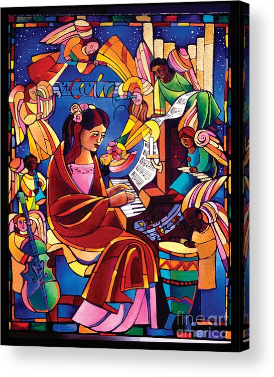 St. Cecilia Acrylic Print featuring the painting St. Cecilia - MMCCA by Br Mickey McGrath OSFS