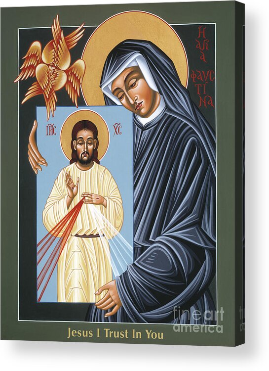 St Faustina Kowalska Apostle Of Divine Mercy Acrylic Print featuring the painting St Faustina Kowalska Apostle of Divine Mercy 094 by William Hart McNichols