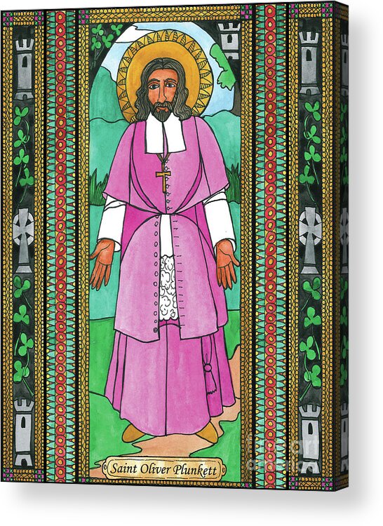 Saint Oliver Plunkett Acrylic Print featuring the painting St. Oliver Plunkett by Brenda Nippert