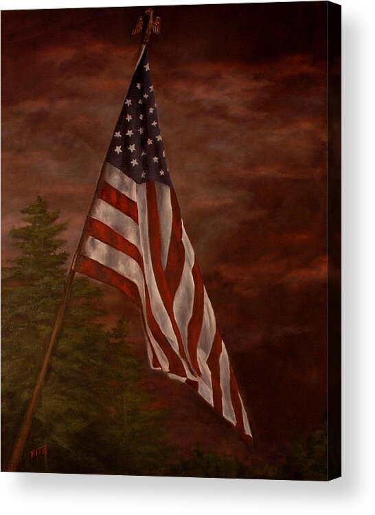 American Flag Acrylic Print featuring the painting Stars and Stripes Forever by Rick Fitzsimons
