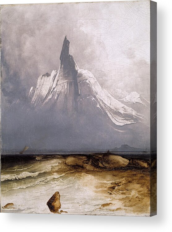 Peder Balke - Stetind In Fog Acrylic Print featuring the painting Stetind in Fog by Celestial Images