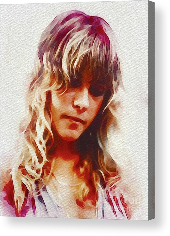 Stevie Acrylic Print featuring the painting Stevie Nicks, Music Legend by Esoterica Art Agency