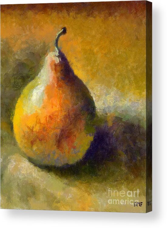 Still Life Acrylic Print featuring the painting Still Life With William's Pear by Dragica Micki Fortuna