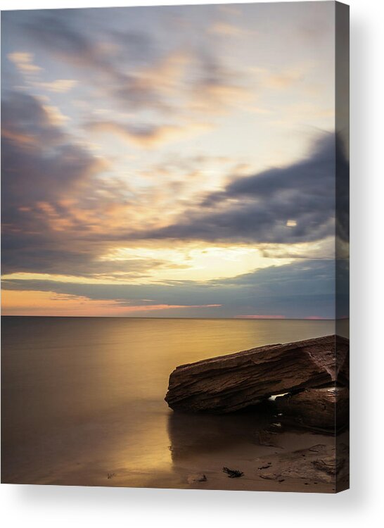 Bluffs By The Ocean Acrylic Print featuring the photograph Still Water At Cavendish beach by Chris Bordeleau
