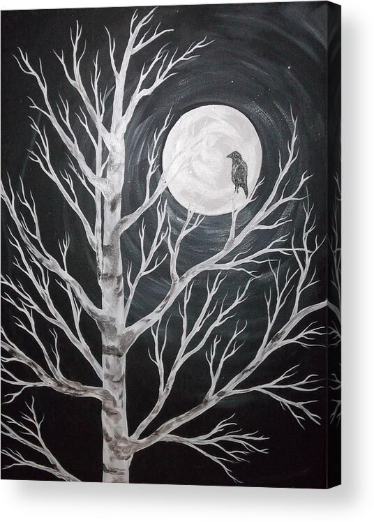 Full Moon Acrylic Print featuring the painting Stillness by Angie Butler