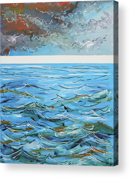 Storm Acrylic Print featuring the painting Storm by Laura Hol