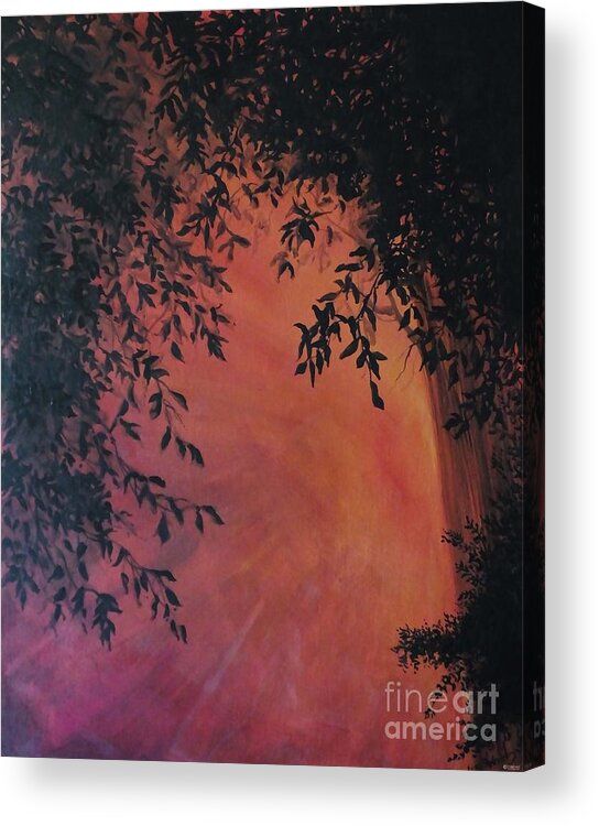 Sunset Acrylic Print featuring the painting Storm Passes by Lizi Beard-Ward