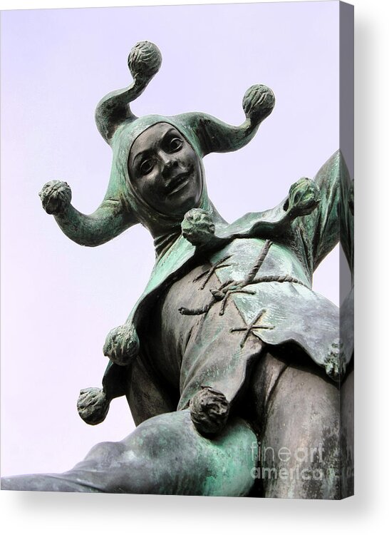 Jester Acrylic Print featuring the photograph Stratford's Jester Statue by Terri Waters
