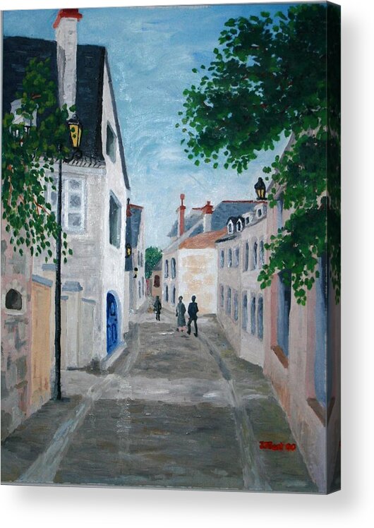 Cityscape Acrylic Print featuring the painting Street scene in Tours by Janice Best