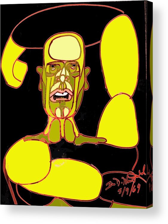 Yellow Acrylic Print featuring the digital art Strong by Ian MacDonald