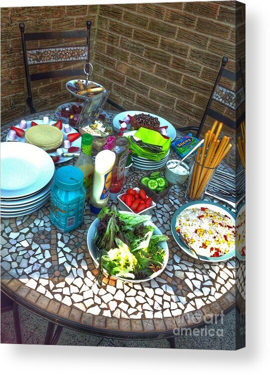 Food Photography Acrylic Print featuring the photograph Summer Al Fresco Dining by Joan-Violet Stretch