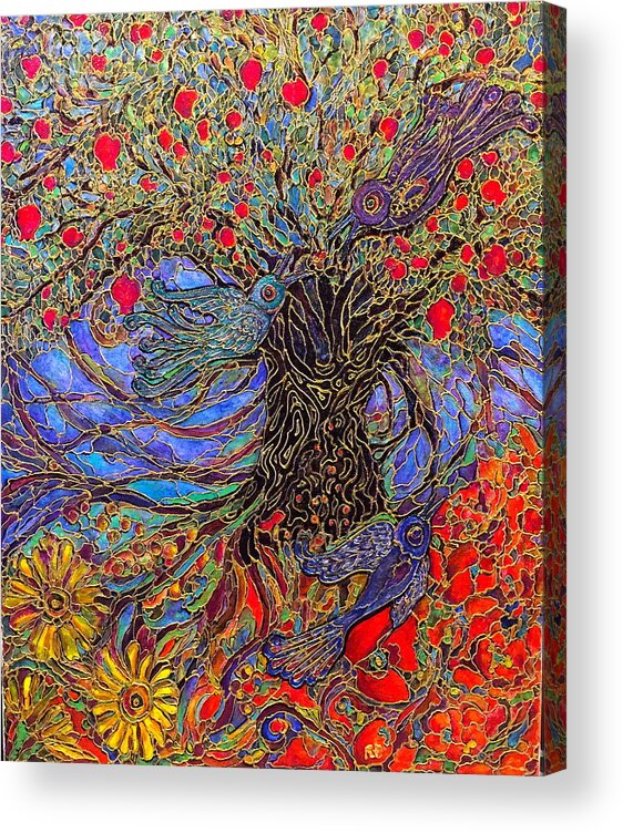 Summer Acrylic Print featuring the painting Enchanted Garden by Rae Chichilnitsky