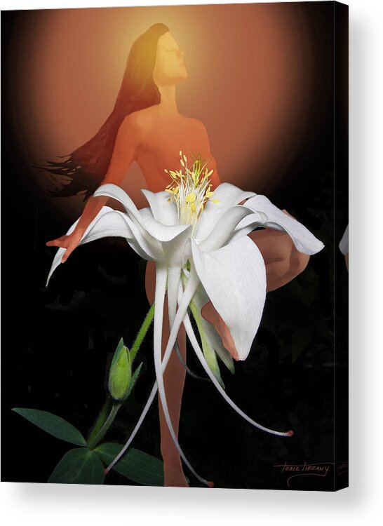 Fleurotica Art Acrylic Print featuring the digital art Sun Maiden by Torie Tiffany