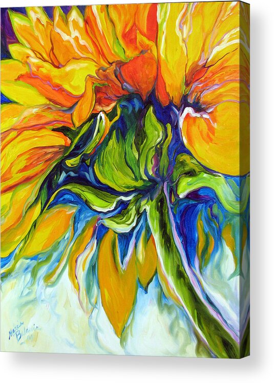 Flower Acrylic Print featuring the painting Sunflower Day by Marcia Baldwin
