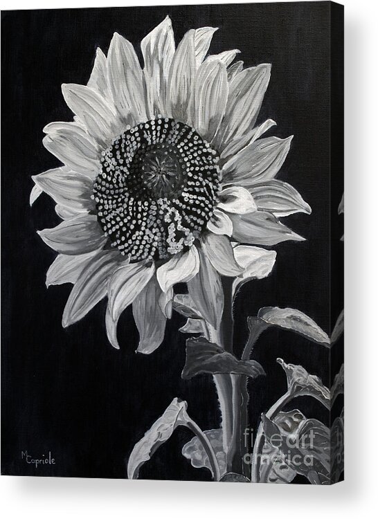 Flower Acrylic Print featuring the painting Sunflower Sutra by Mary Capriole