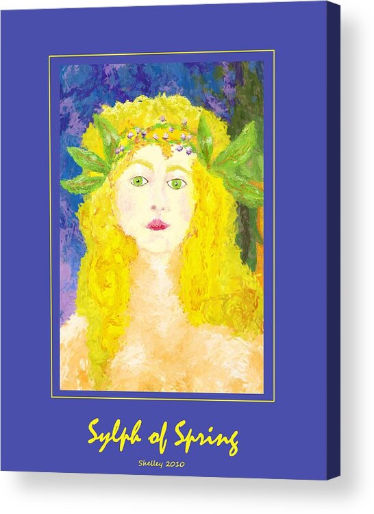 Sylph Acrylic Print featuring the painting Sylph of Spring Poster by Shelley Bain