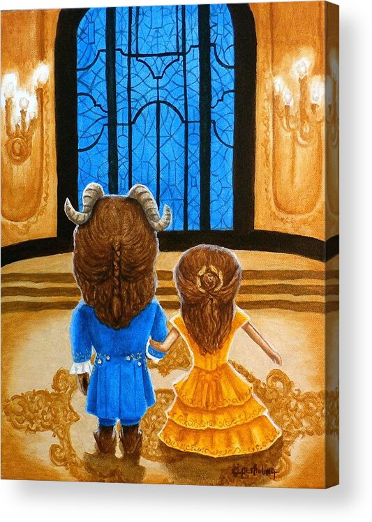 Beauty And The Beast Acrylic Print featuring the painting Tale as old as Time by Al Molina