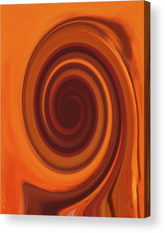 Abstract Art Orange Acrylic Print featuring the digital art Tea Twirl Left by James Granberry