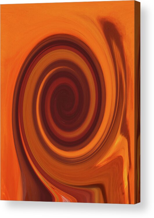 Abstract Art Orange Acrylic Print featuring the digital art Tea Twirl Right by James Granberry