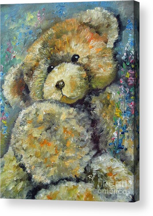 Teddy Bear Acrylic Print featuring the painting Teddy Bear by Ryn Shell