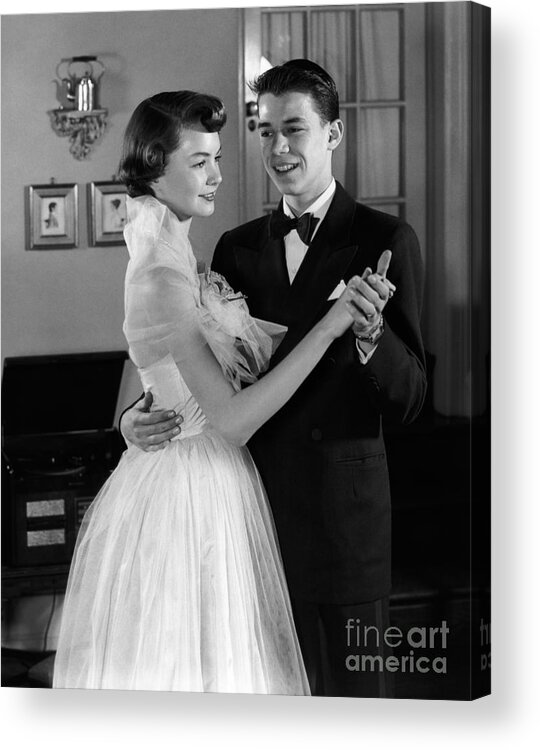 1950s Acrylic Print featuring the photograph Teen Couple Dancing, C.1950s by H. Armstrong Roberts/ClassicStock