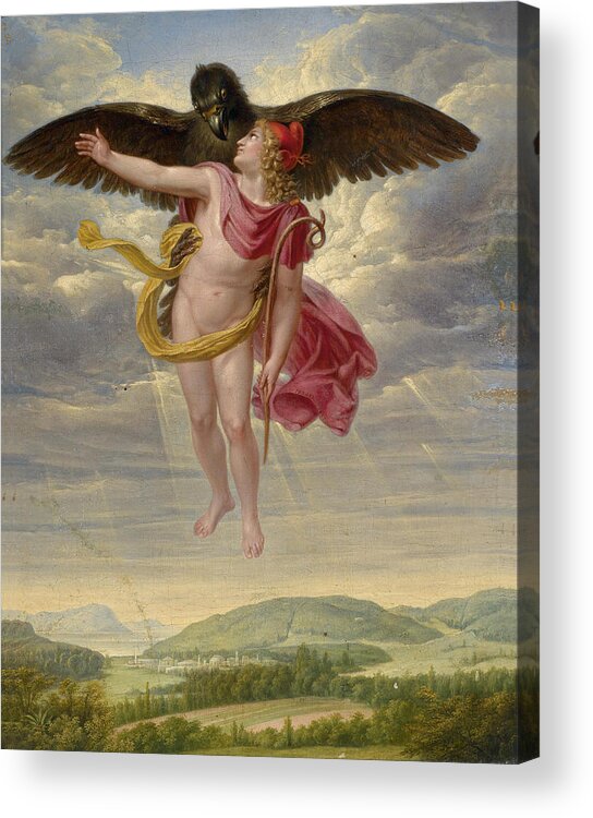 Sigmund Ferdinand Von Perger Acrylic Print featuring the painting The Abduction of Ganymede by Sigmund Ferdinand von Perger