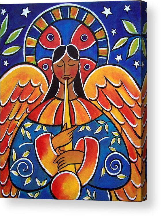 Angel Acrylic Print featuring the painting The angel of glad tidings by Jan Oliver-Schultz