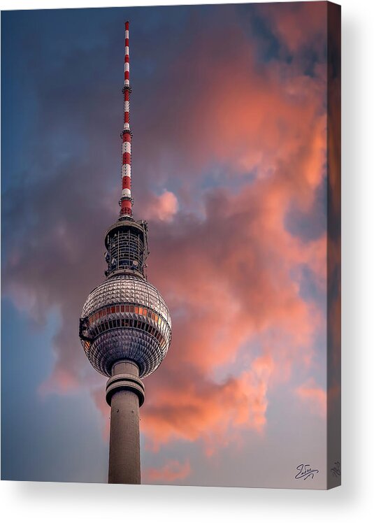 Endre Acrylic Print featuring the photograph The Berlin Radio Tower by Endre Balogh