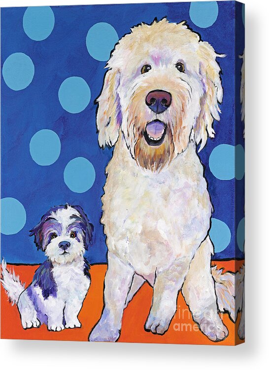 Pet Portraits Acrylic Print featuring the painting The Blues Brothers by Pat Saunders-White