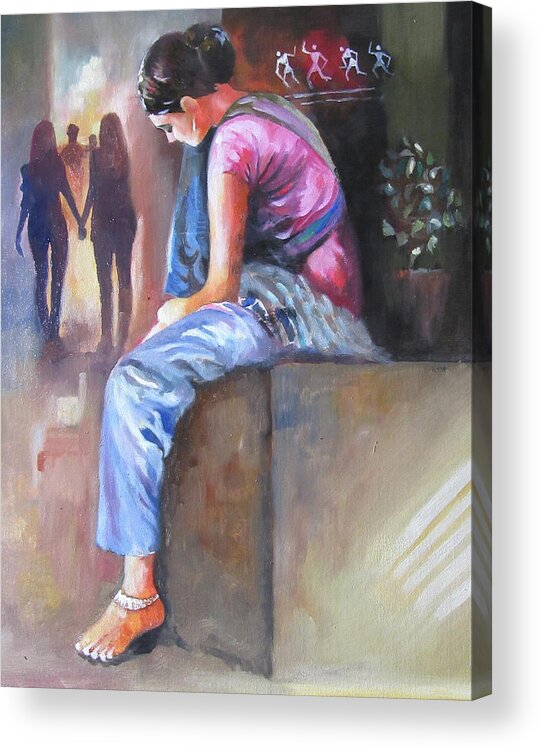 Lifestyle Acrylic Print featuring the drawing The conflict of values by Parag Pendharkar
