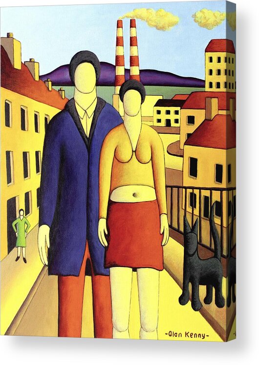  Paintings Acrylic Print featuring the painting The couple by powerstation by Alan Kenny