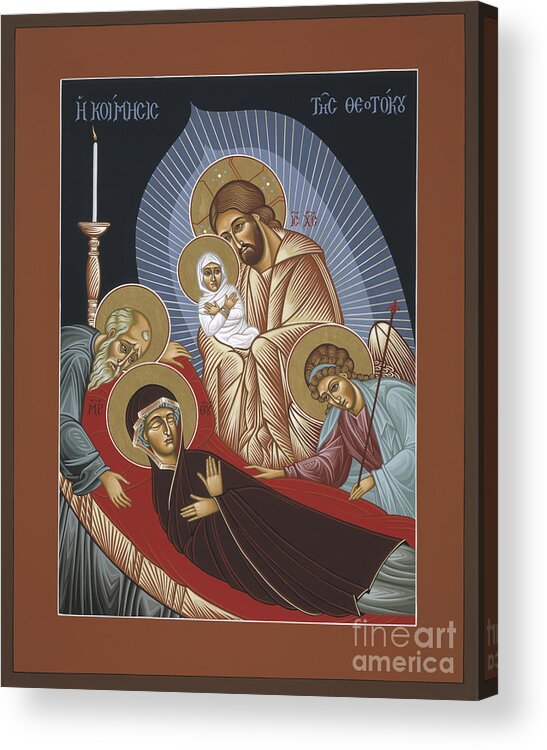 The Dormition Of The Mother Of God Acrylic Print featuring the painting The Dormition of the Mother of God 029 by William Hart McNichols