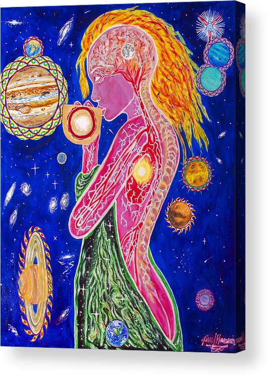 Woman Acrylic Print featuring the painting The Fool Goddess by Paul Hanson