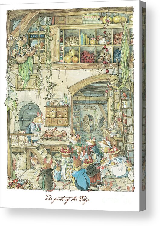Brambly Hedge Acrylic Print featuring the drawing The fruits of the hedge by Brambly Hedge