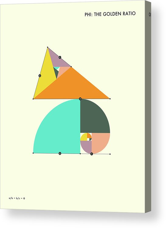 Geometry Acrylic Print featuring the digital art PHI - The Golden Ratio by Jazzberry Blue