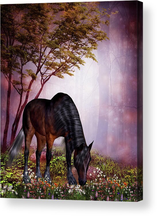 The Horse Acrylic Print featuring the digital art The Horse by John Junek