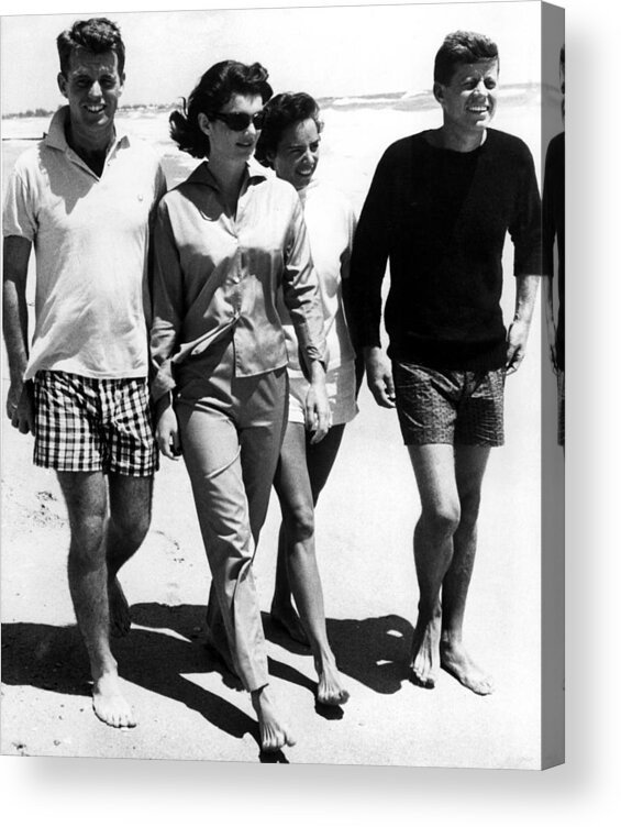 1950s Fashion Acrylic Print featuring the photograph The Kennedys, Robert, Jackie, Ethel by Everett