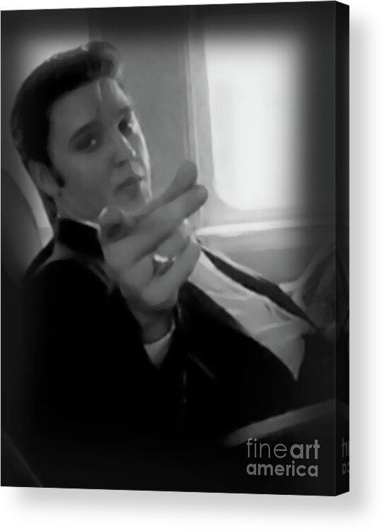 Elvis Acrylic Print featuring the photograph The King Rocks On V by Al Bourassa