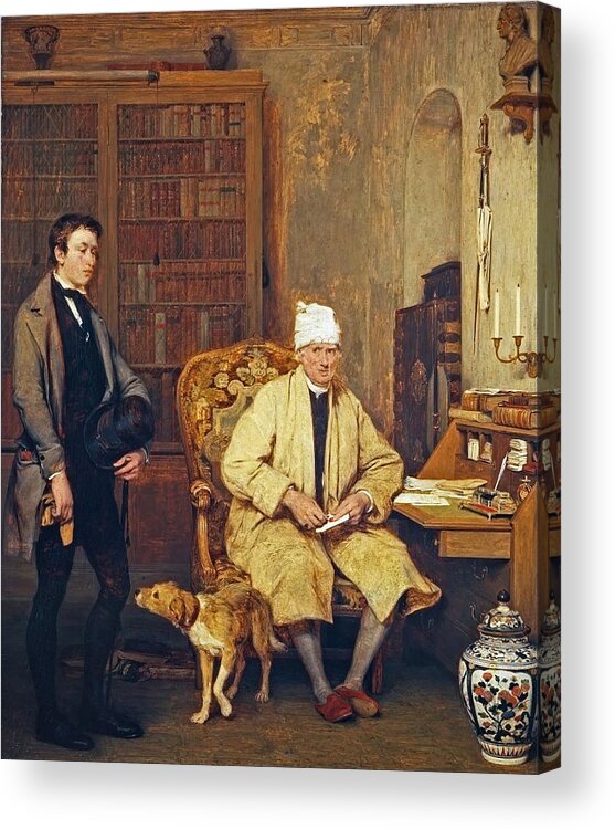 Sir David Wilkie - The Letter Of Introduction 1813 Acrylic Print featuring the painting The Letter of Introduction by MotionAge Designs