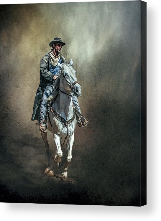 Cowboy Acrylic Print featuring the photograph The Lone Drifter by Brian Tarr